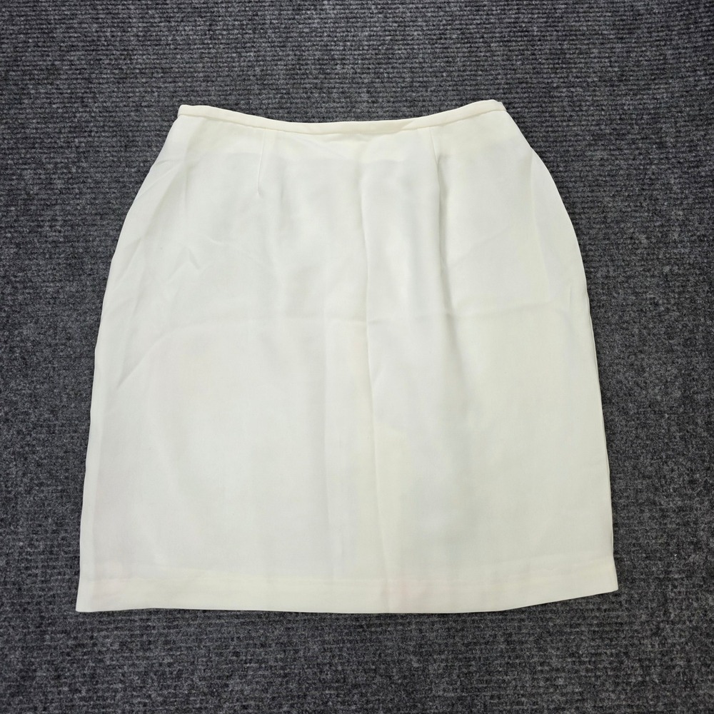 Vintage Norton Pencil Skirt Women's Size 14 McNaughton Cream Lined Back Zip